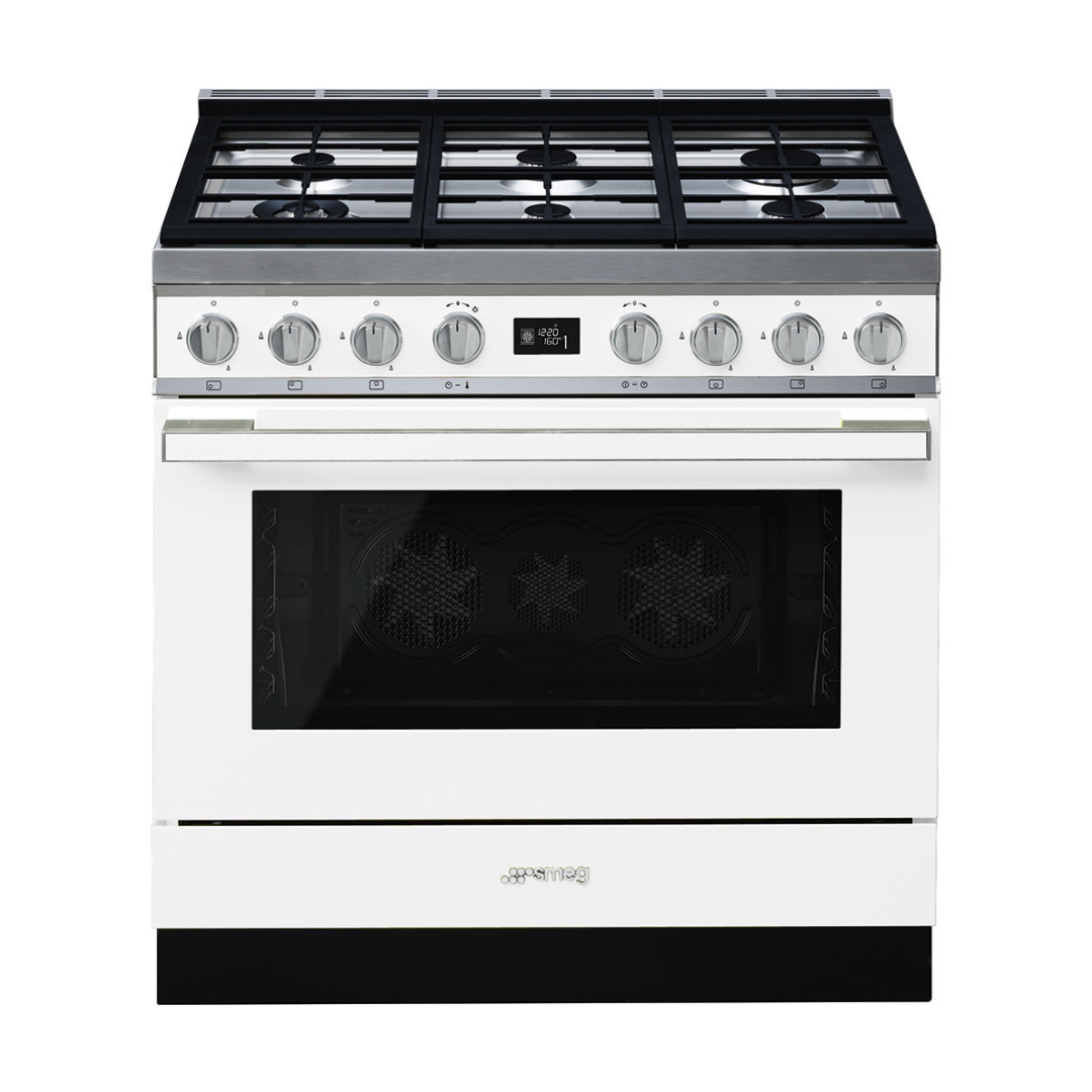 Cocina de Gas 6 fuegos Smeg negra - Jemaq